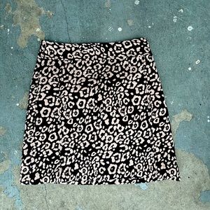 Loft Pink and Brown Leopard print Pencil Skirt